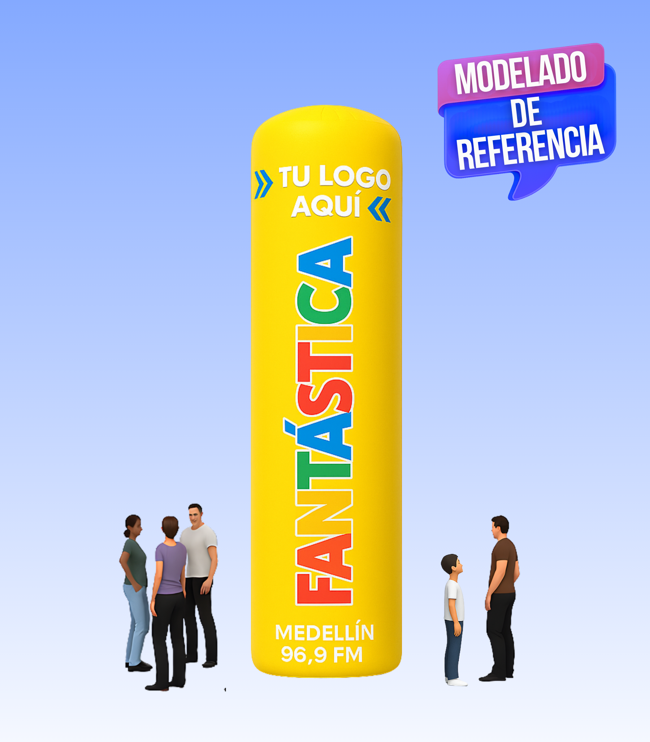 Dumi-Cilindro Vertical Inflable | 1.5 a 10 metros.